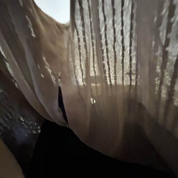 Evening Gown Long Black Beaded Bodice and Fringe, Sleeveless Dress Women’s 8-10 - Picture 13 of 15